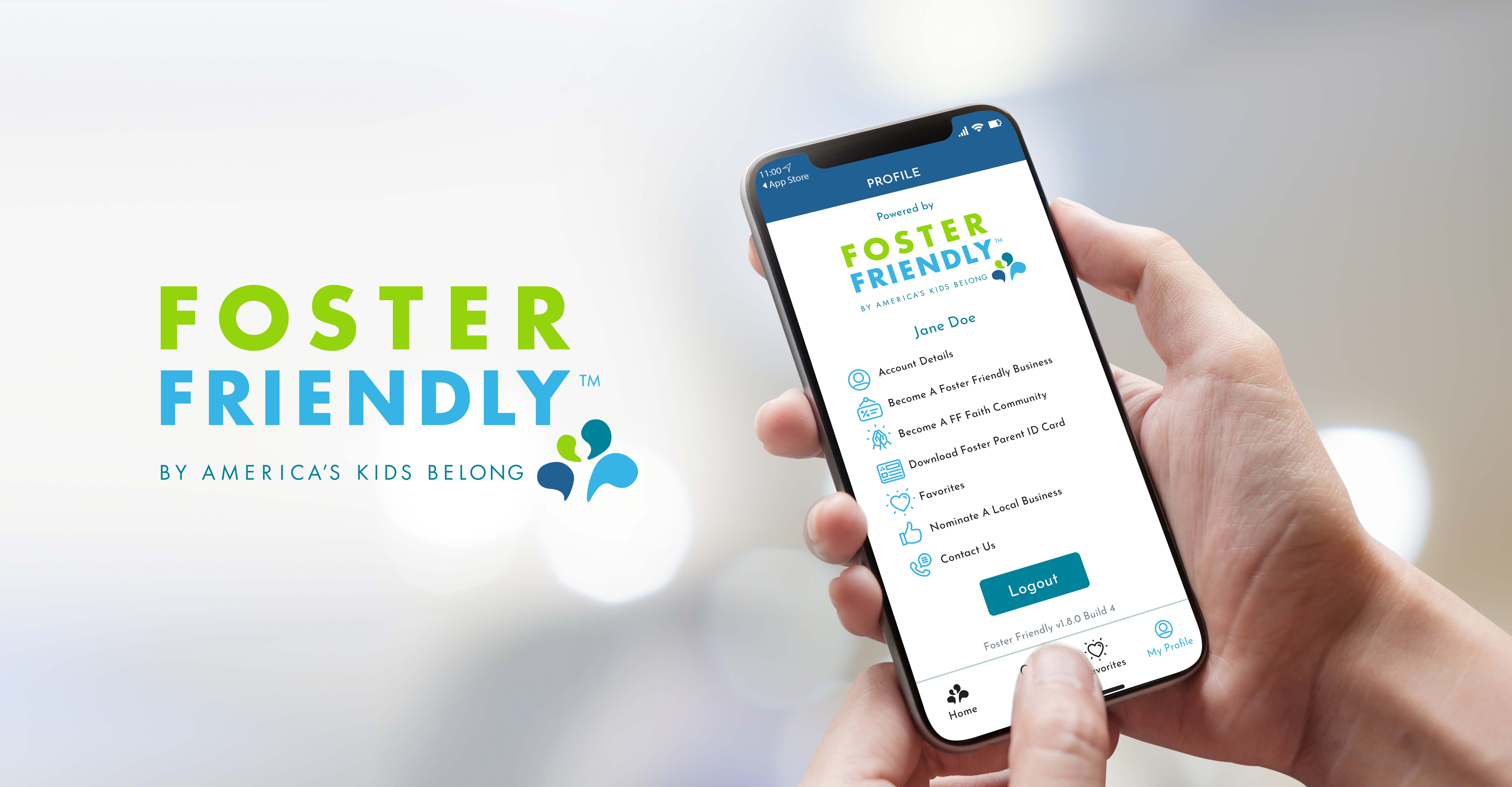 Foster Friendly App screen